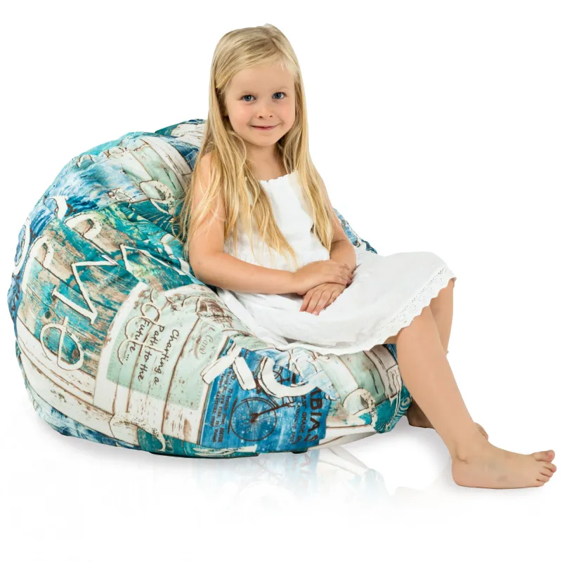 Poltrona Pouf Sacco L per bambini -Tessuto Stampato Premium – vista 110