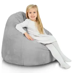 Pouf sacco grigio elegante, perfetto per spazi moderni e aree per bambini