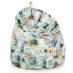 Poltrona Pouf Sacco - Tessuto Stampato Premium