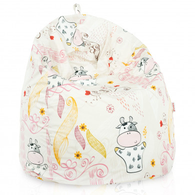 Pouf sacco per bambini mucca