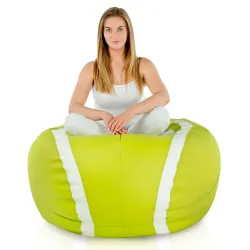 Poltrona Pouf Pallone Verde lime Tennis - Ecopelle – vista 4