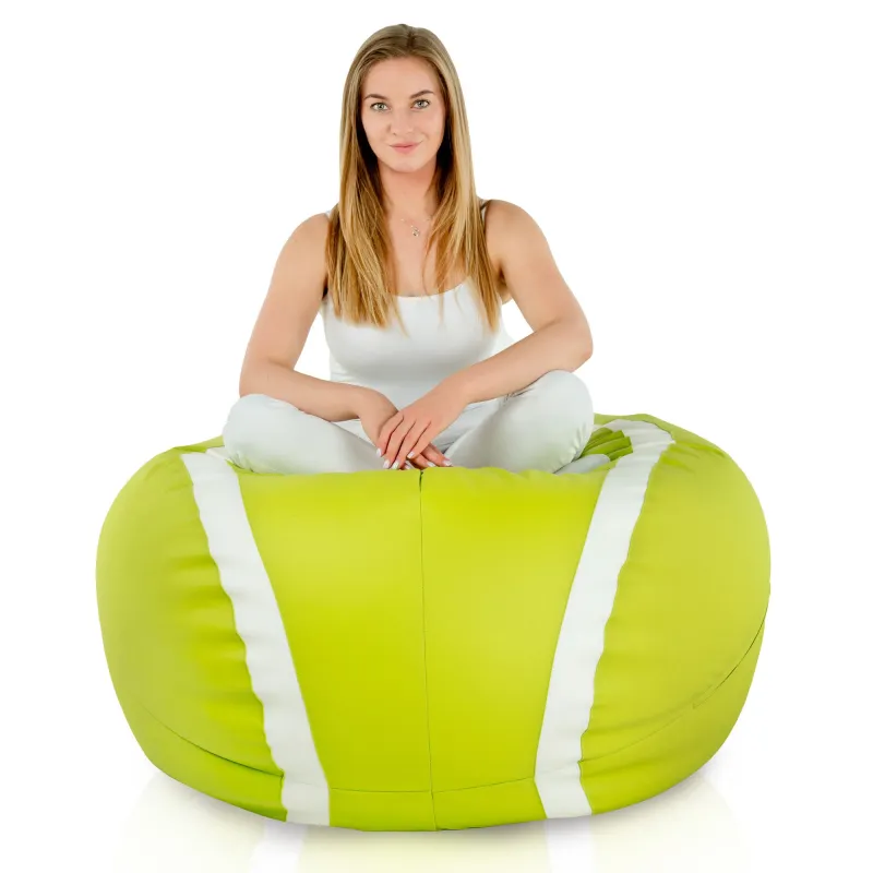 Poltrona Pouf Pallone Verde lime Tennis - Ecopelle – vista 4