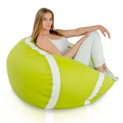 Poltrona Pouf Pallone Verde lime Tennis - Ecopelle – vista 6