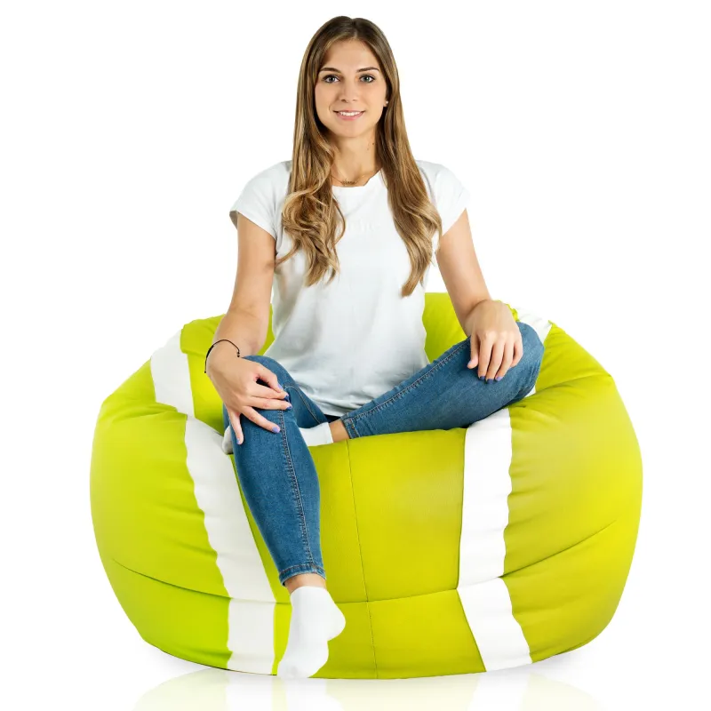 Poltrona Pouf Pallone Verde lime Tennis - Ecopelle – vista 3