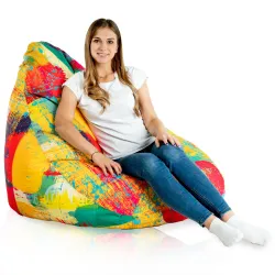 Poltrona Pouf Sacco a Pera XXL Drop - Tessuto Stampato Premium – vista 40