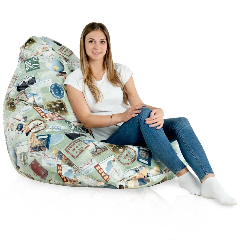 Poltrona Pouf Sacco a Pera XXL Drop - Tessuto Stampato Premium – vista 59