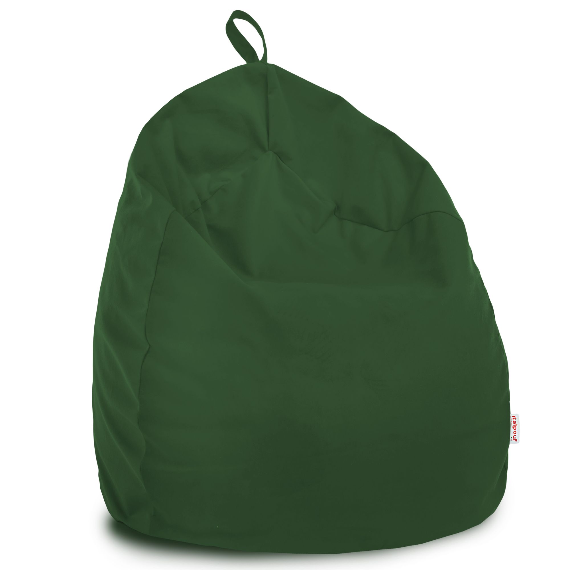 Pouf sacco morbido in velluto di qualità. Poltrona sacco verde