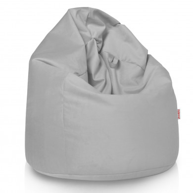 Pouf Poltrona Sacco Grigio Chiaro Velluto