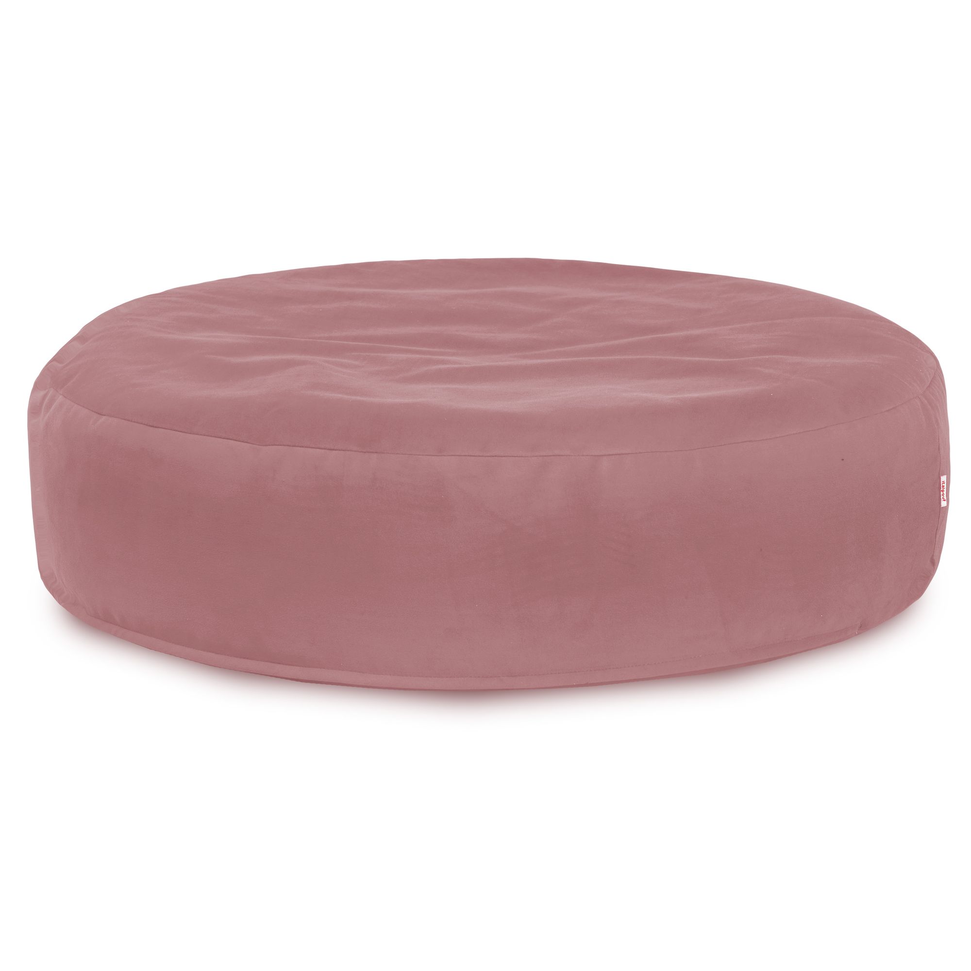 Cuscino tondo da pavimento moderno. Cuscino pouf in velluto rosa