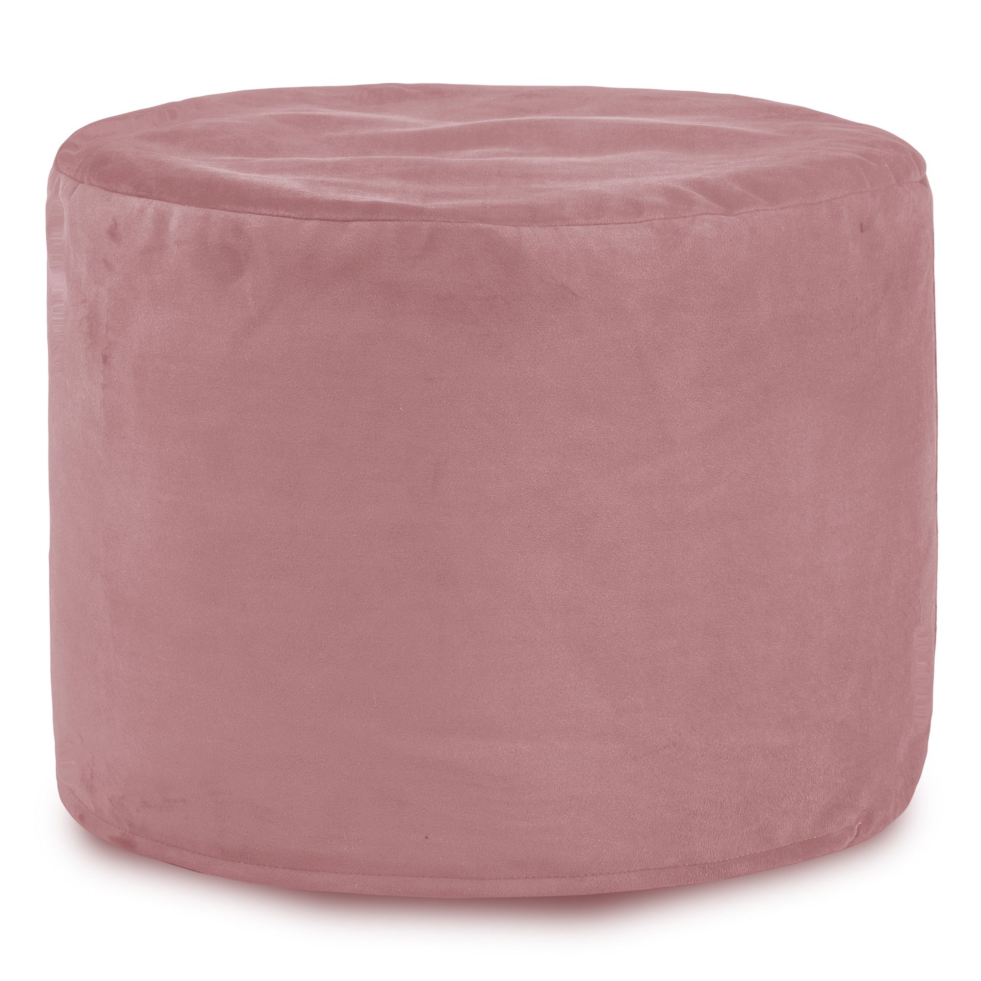 Pouf tondo rosa da salotto. Pouf morbido velluto elegante glamour