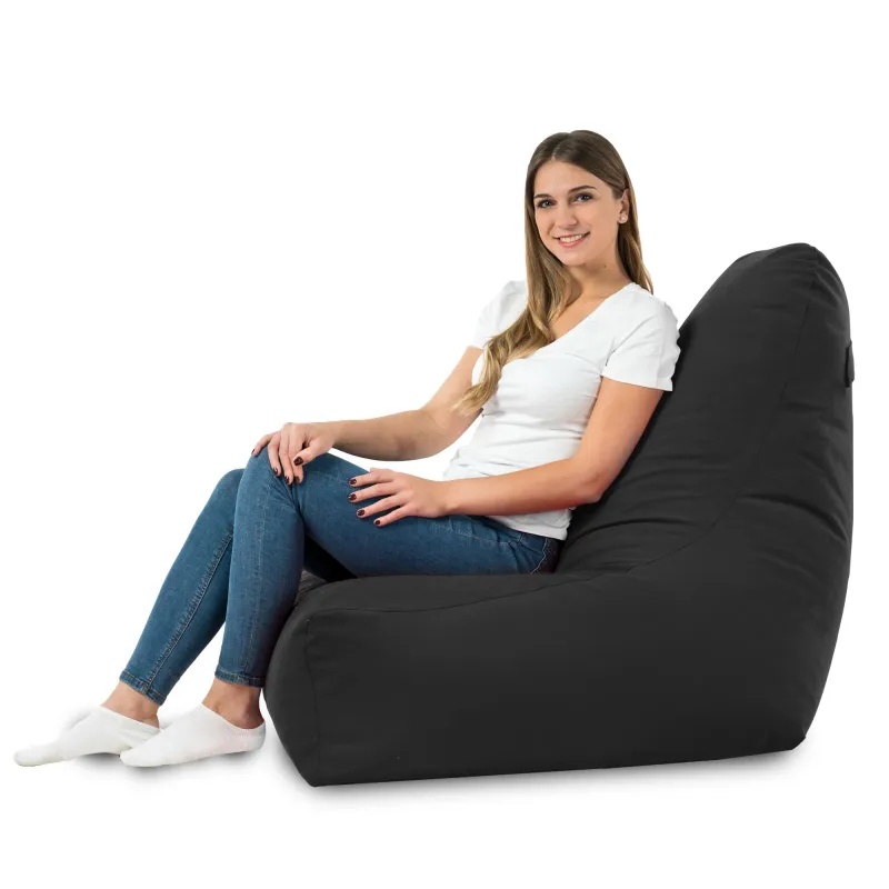 Poltrona Pouf Sacco con Schienale Bali - Velluto Soft – vista 60