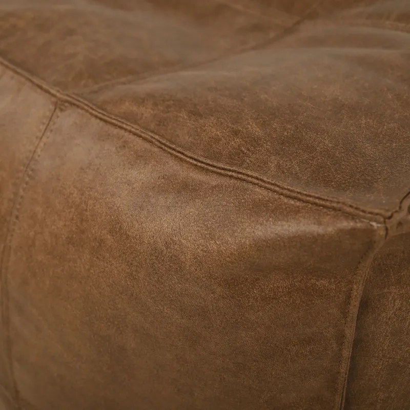 Pouf cubo quadrato con cuciture - Vera Pelle Premium – vista 3