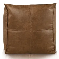 Pouf cubo quadrato con cuciture - Vera Pelle Premium – vista 2