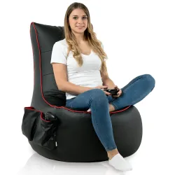 Sedia gaming in ecopelle nera, ottima per arredare spazi moderni e giovanili