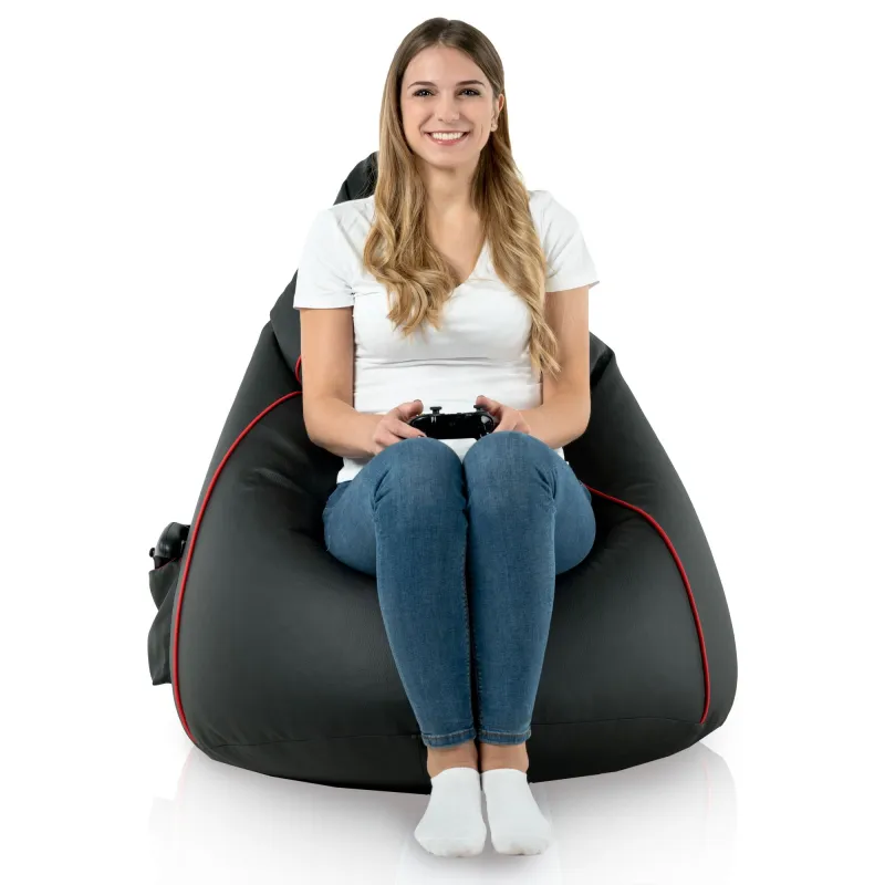 Perfetta per le stanze da gaming, questa poltrona sacco nera offre comfort elegante