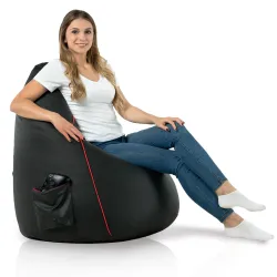 Poltrona sacco nera economica, perfetta per setup a basso costo