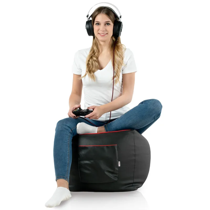 Pouf gaming elegante in nero per migliorare la tua esperienza di gioco
