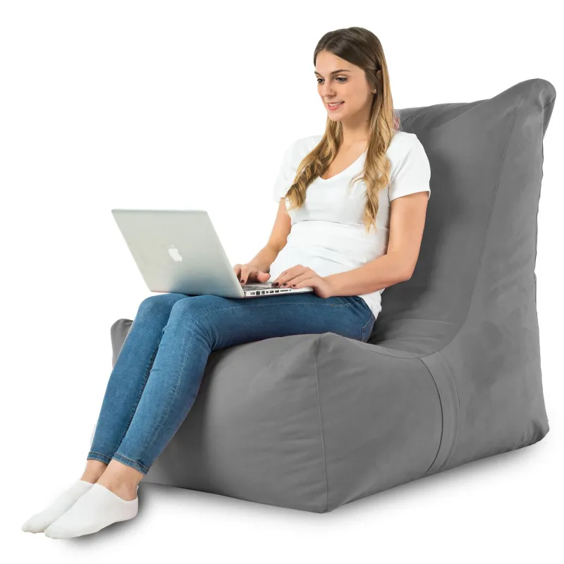 Poltrona Pouf Sacco Relax XXL Disinto - Velluto Soft – vista 24