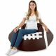 Marrone scuro Pouf Pallone Rugby Ecopelle Classico
