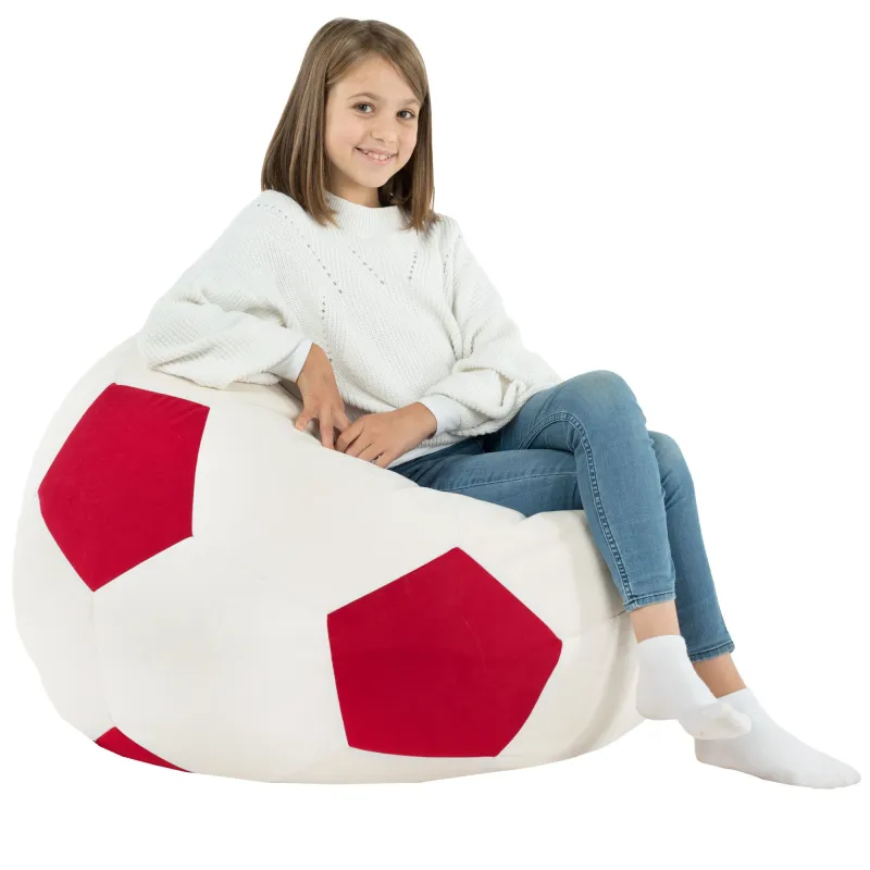 Poltrona Pouf Pallone da Calcio XL per Bambini - Soft Velluto – vista 7