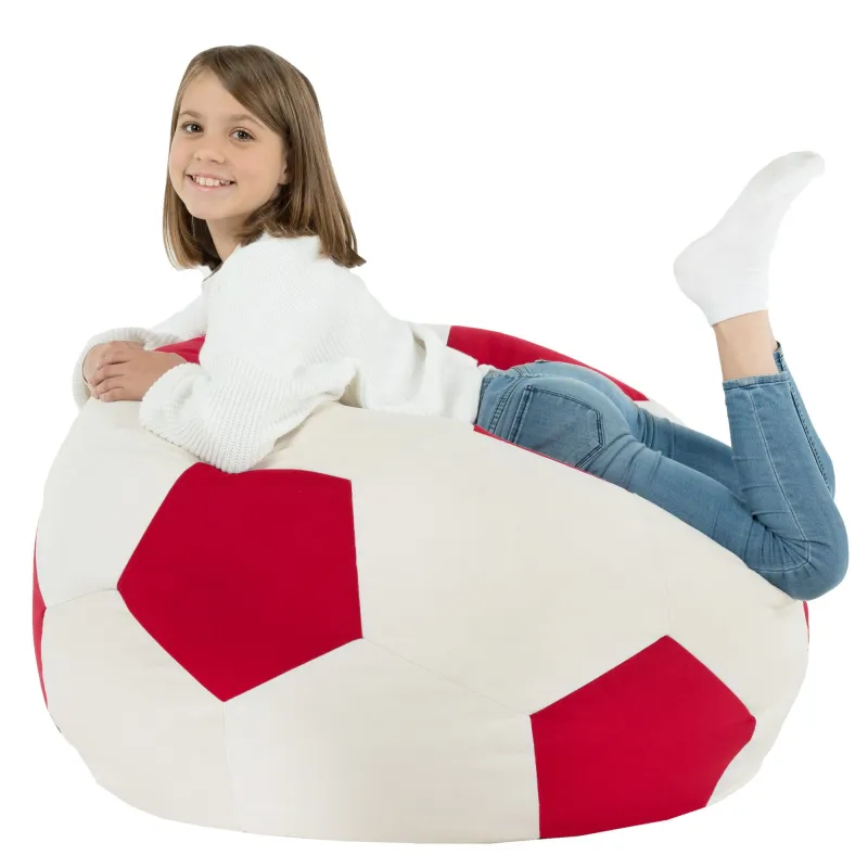 Poltrona Pouf Pallone da Calcio XL per Bambini - Soft Velluto – vista 6