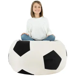 Nero Pouf Poltrona Calcio Classico Tessuto