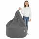 Pouf Sacco Grigio Ecopelle Salotto