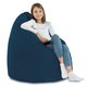 Pouf Sacco Poltrona XL Blu scuro Velluto