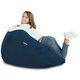Pouf Sacco Poltrona XL Blu scuro Velluto