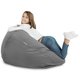 Pouf Poltrona Sacco Grigio Medio XL Velluto