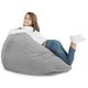 Pouf Poltrona Sacco XL Grigio Chiaro Velluto