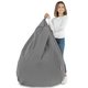 Pouf Poltrona Sacco Grigio Medio XL Velluto