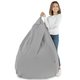 Pouf Poltrona Sacco XL Grigio Chiaro Velluto