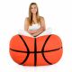 Arancione Pouf Basket Ecopelle Classico
