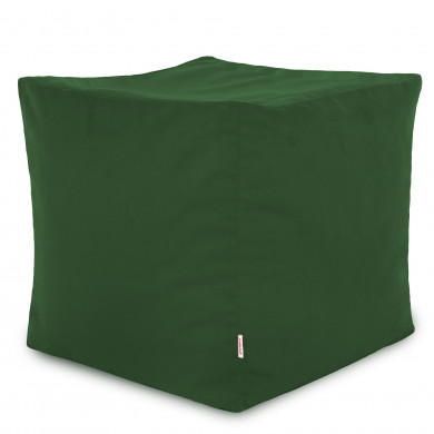 Verde Scuro Pouf Cubo Velluto