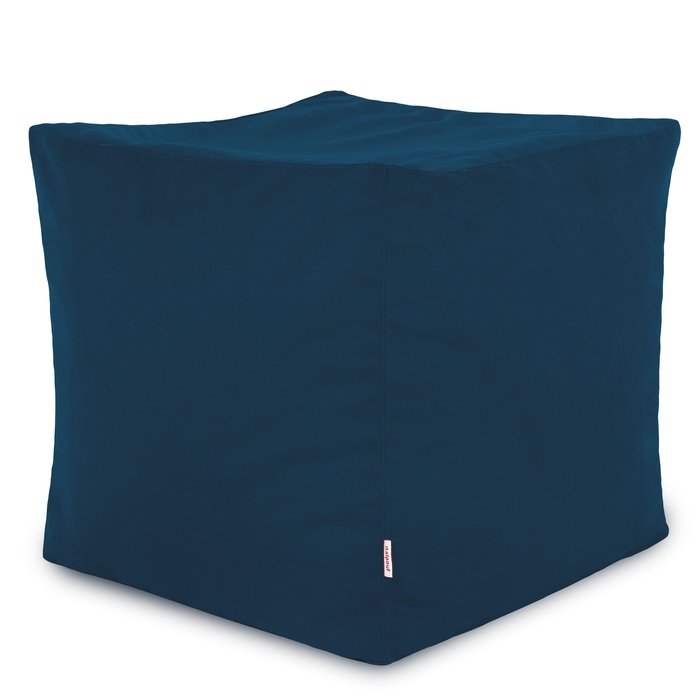 Blu scuro Pouf Da Salotto Cubo Velluto