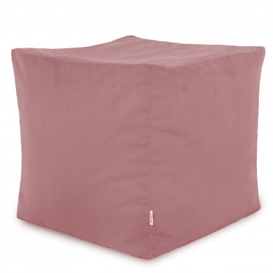 Rosa Cipria Pouf Cubo Velluto