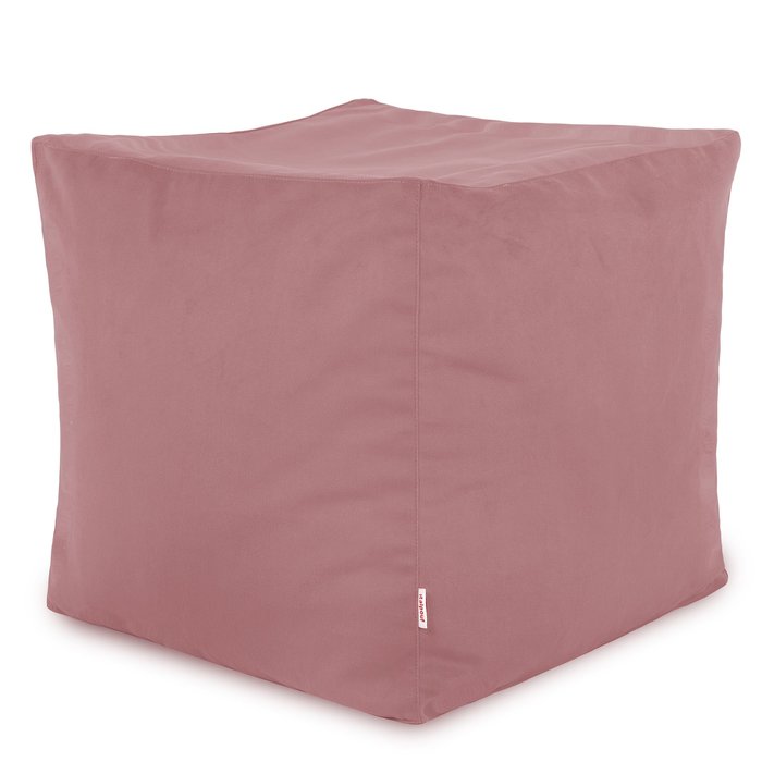 Rosa Cipria Pouf Da Salotto Cubo Velluto