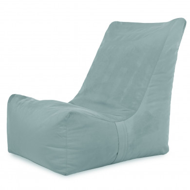 Menta Poltrona Pouf Con Schienale Velluto