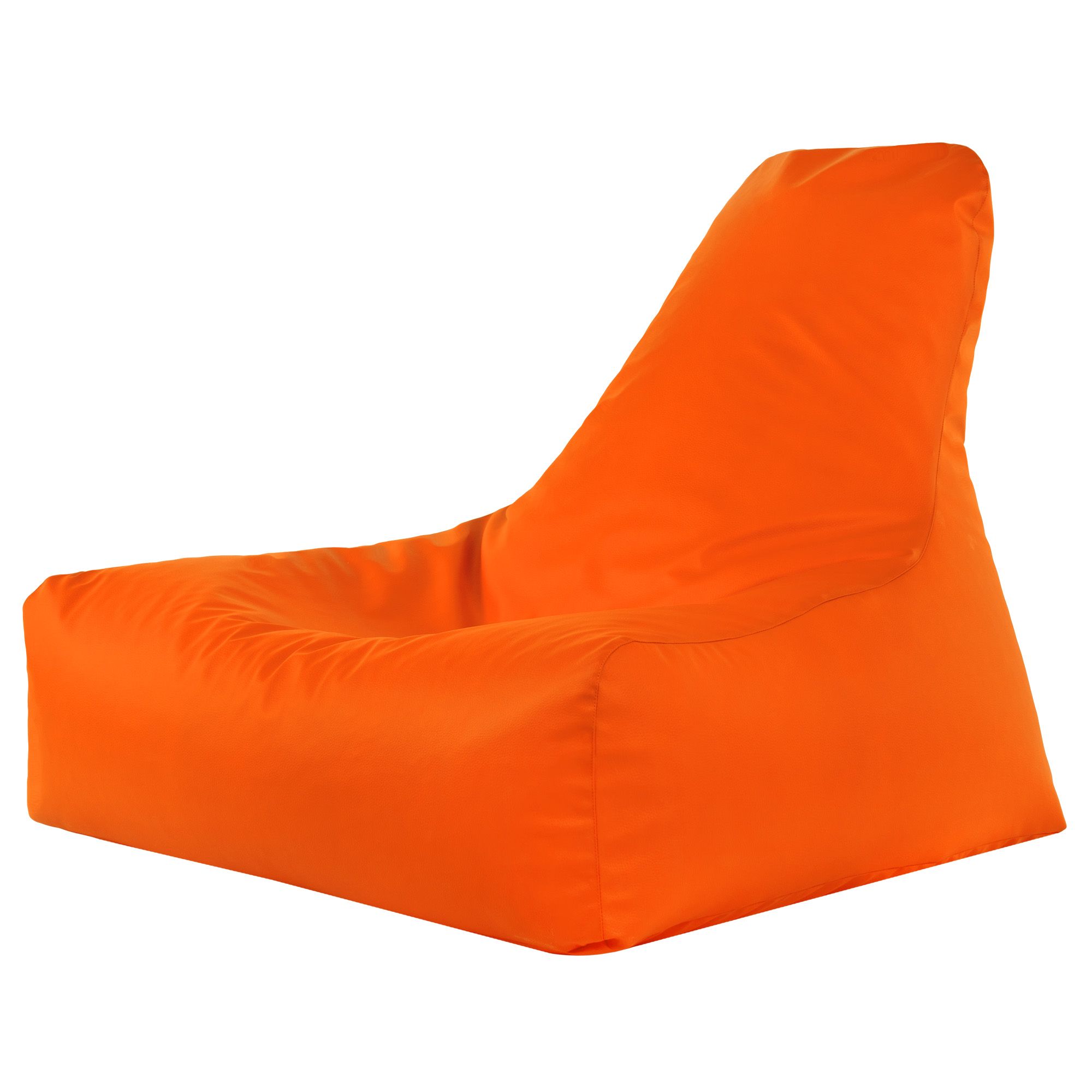 Pouf poltrona arancione ecopelle di qualità. Pouf sacco resistente