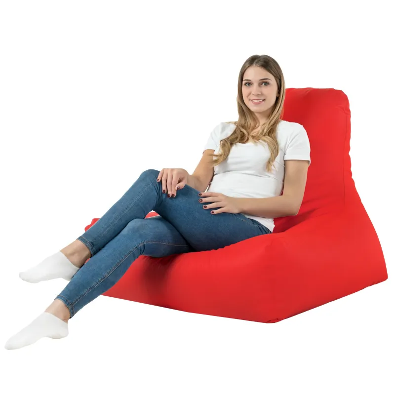 Poltrona pouf rossa comoda per il relax all'aperto e il tempo libero