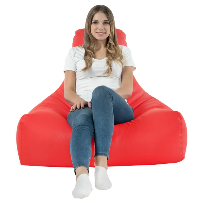 Poltrona pouf rossa alla moda per ambienti interni ed esterni