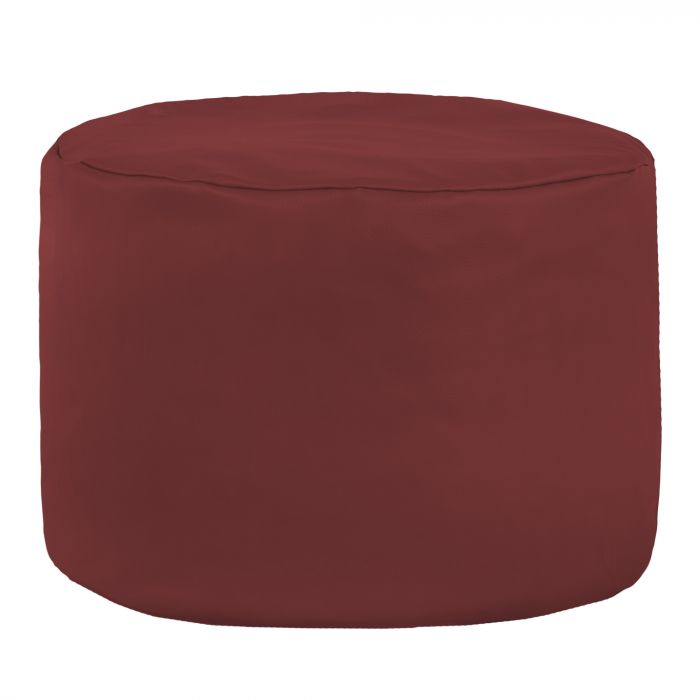 Bordeaux Pouf Soggiorno Cilindro Ecopelle