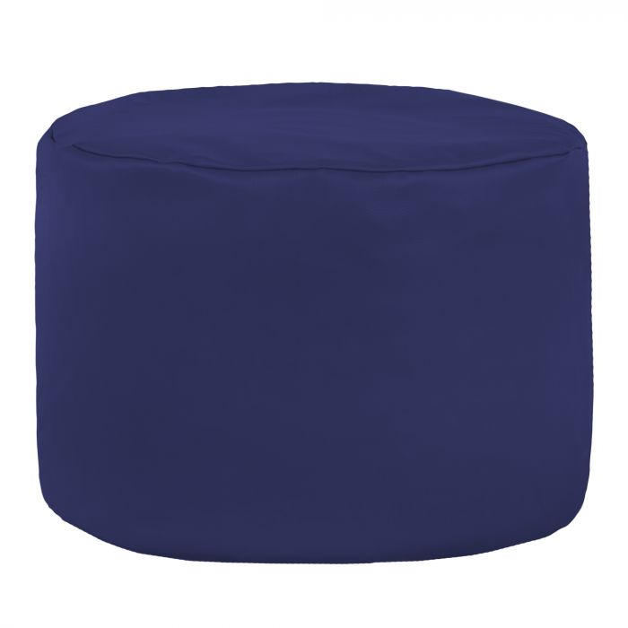 Blu scuro Pouf Soggiorno Cilindro Ecopelle