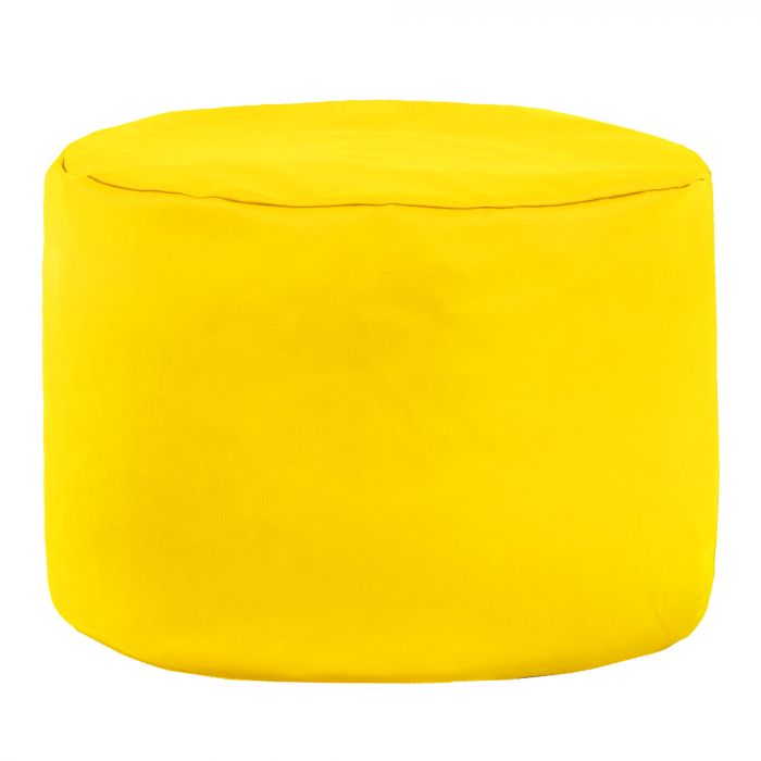 Giallo Sole Pouf Soggiorno Cilindro Ecopelle