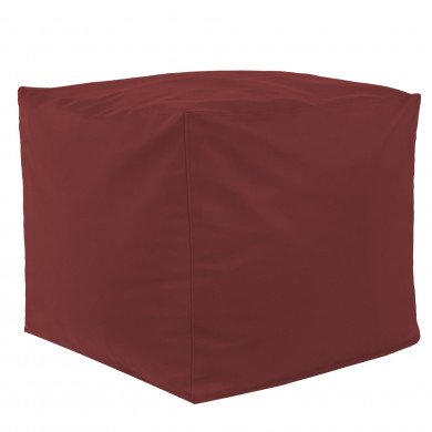 Bordeaux Pouf Cubo Ecopelle