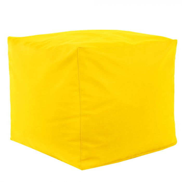 Giallo Sole Pouf Cubo Seduta Ecopelle