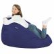 Pouf Sacco XL Blu Scuro Ecopelle