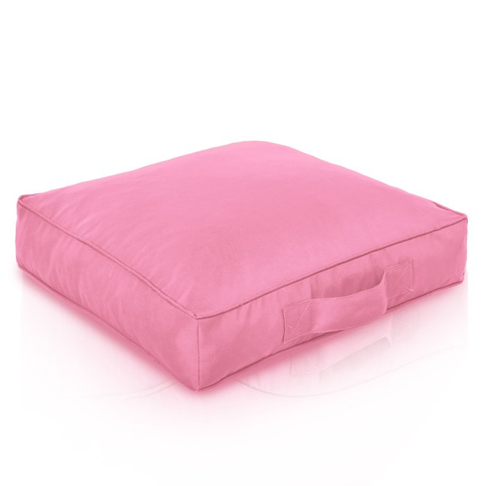 Cuscino Quadrato Da Pavimento Rosa Chiaro Nylon