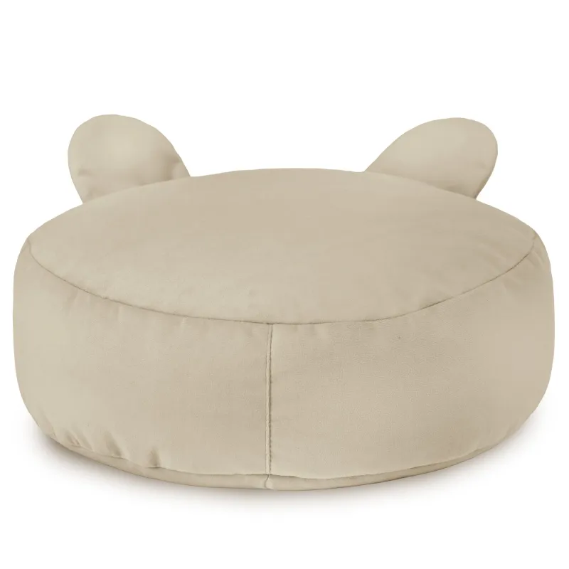 Stile elegante poggiapiede in velluto perla, ideale per salotti e spazi per bambini